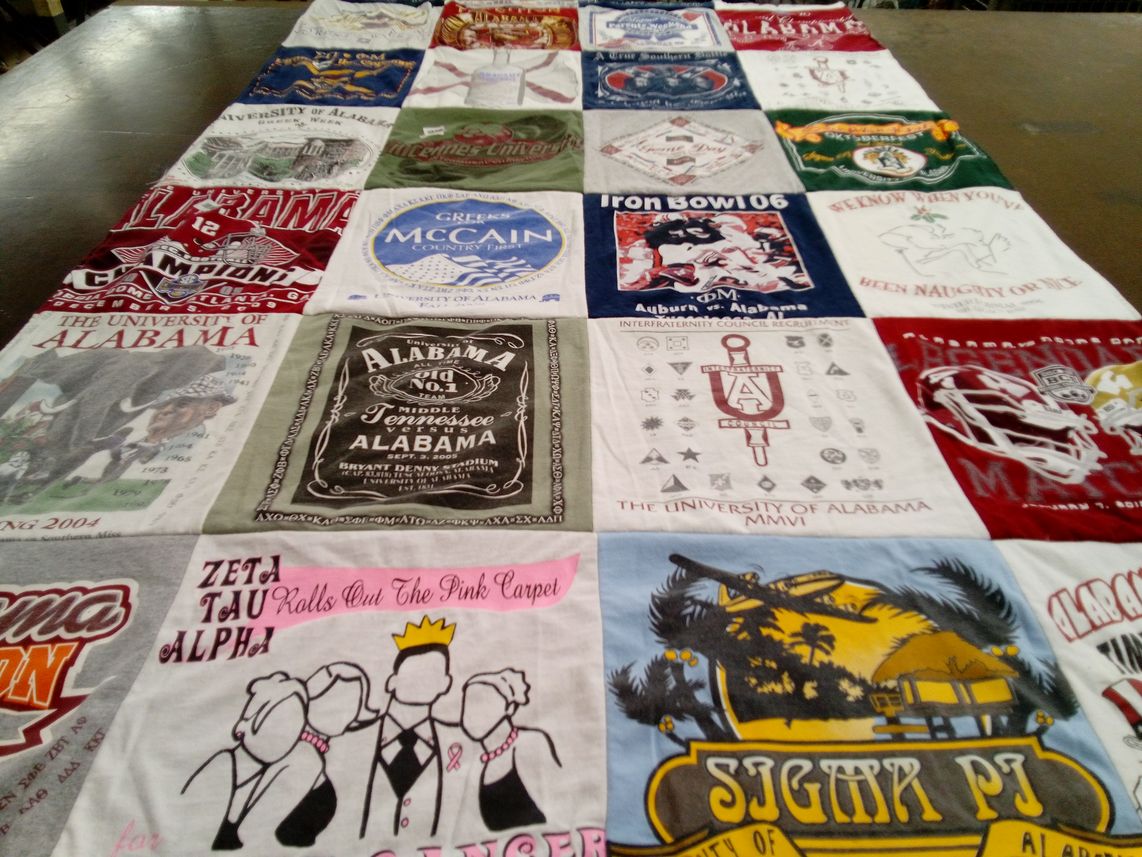 T-shirt quilt from the university of alabama, middle tennessee state university by Michelle from UT