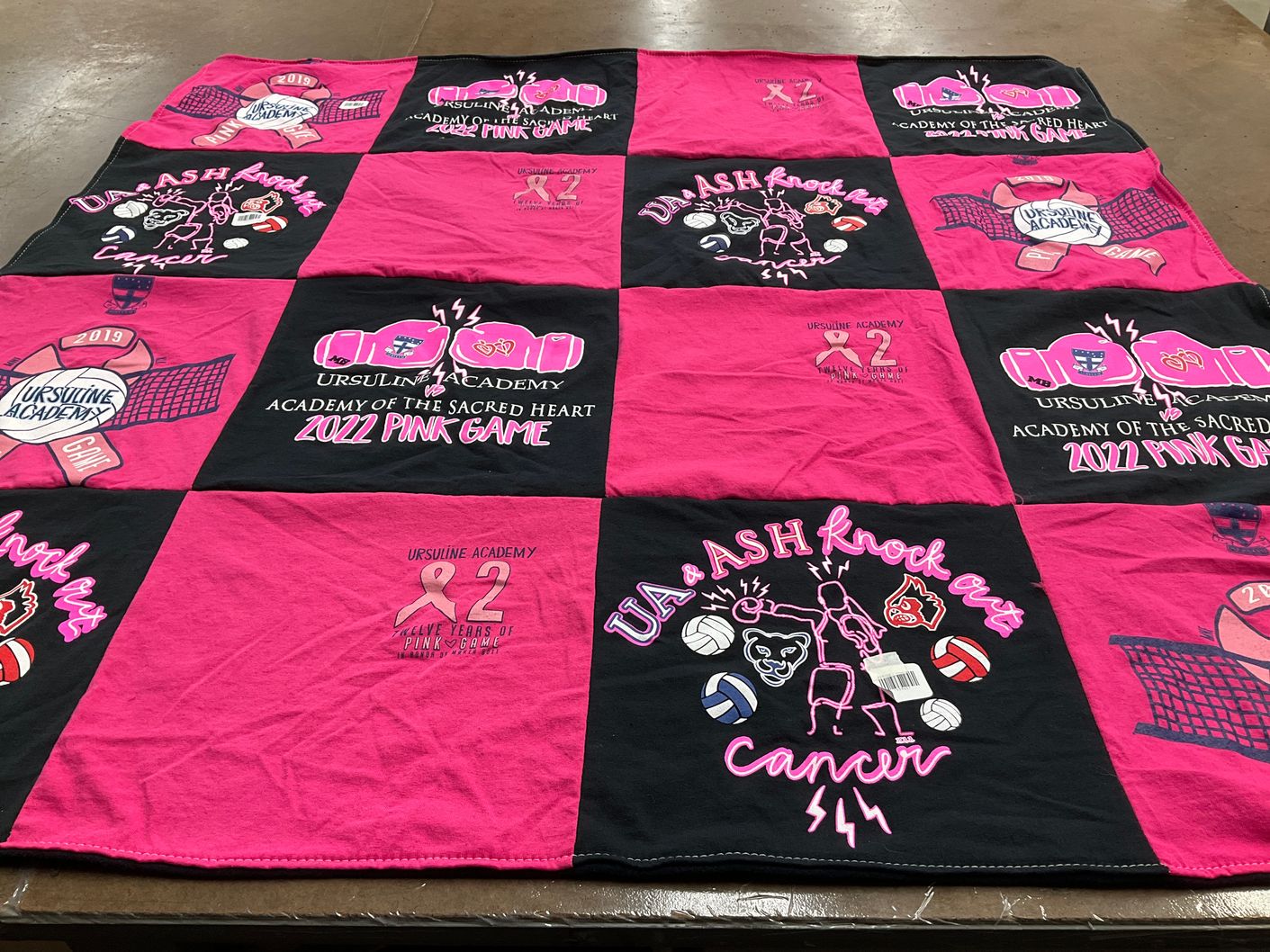 T-shirt quilt from ursuline academy of the sacred heart by Joseph from LA