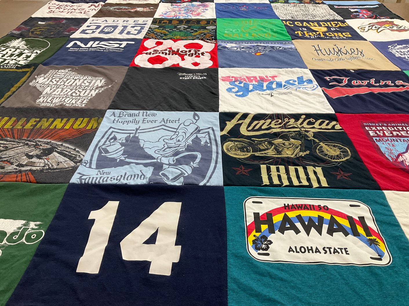 T-shirt quilt featuring huskies, san diego state university by Terrie Deutch from CA