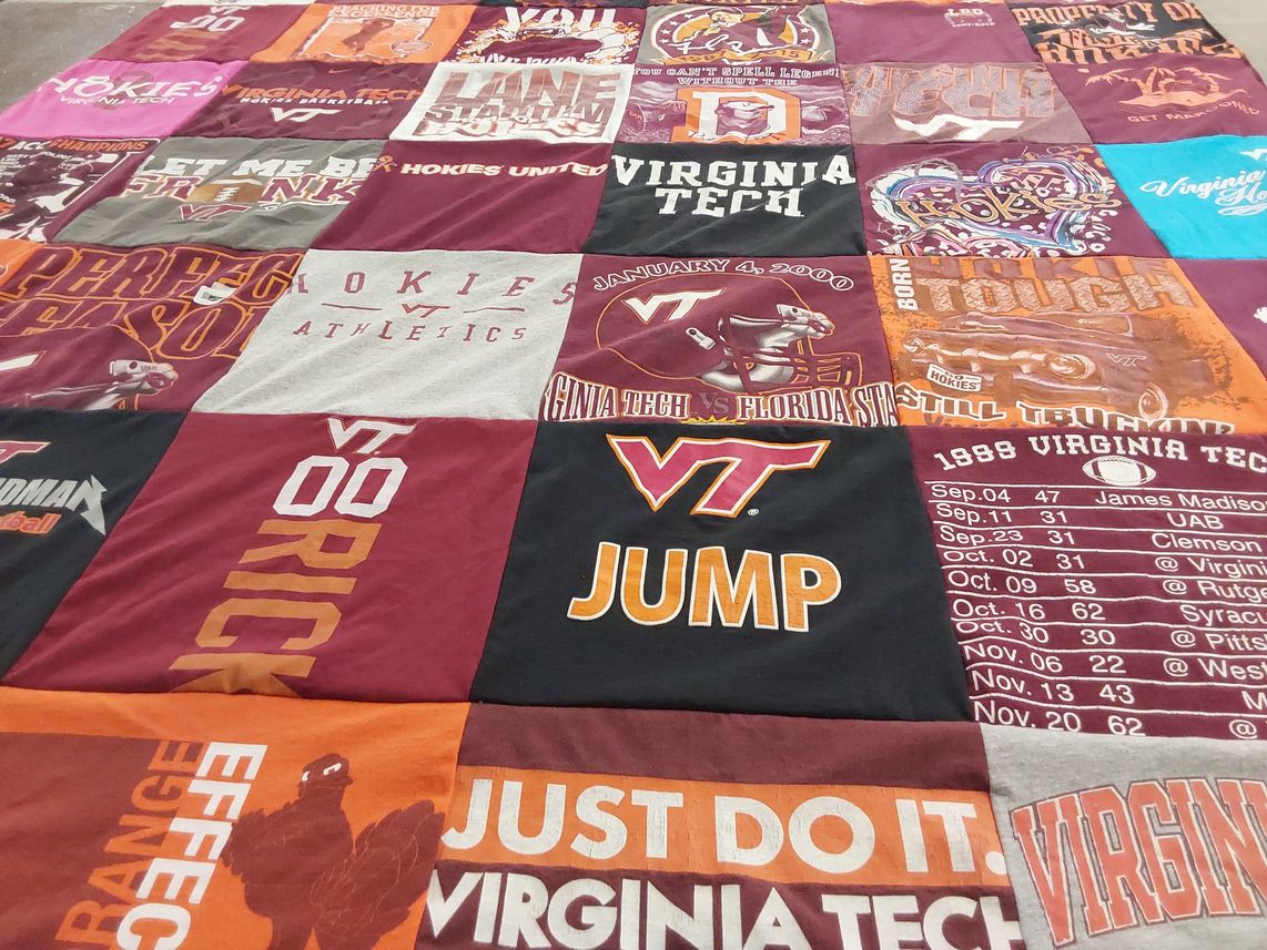 T-shirt quilt featuring virginia tech, hokies by kathryn from VA