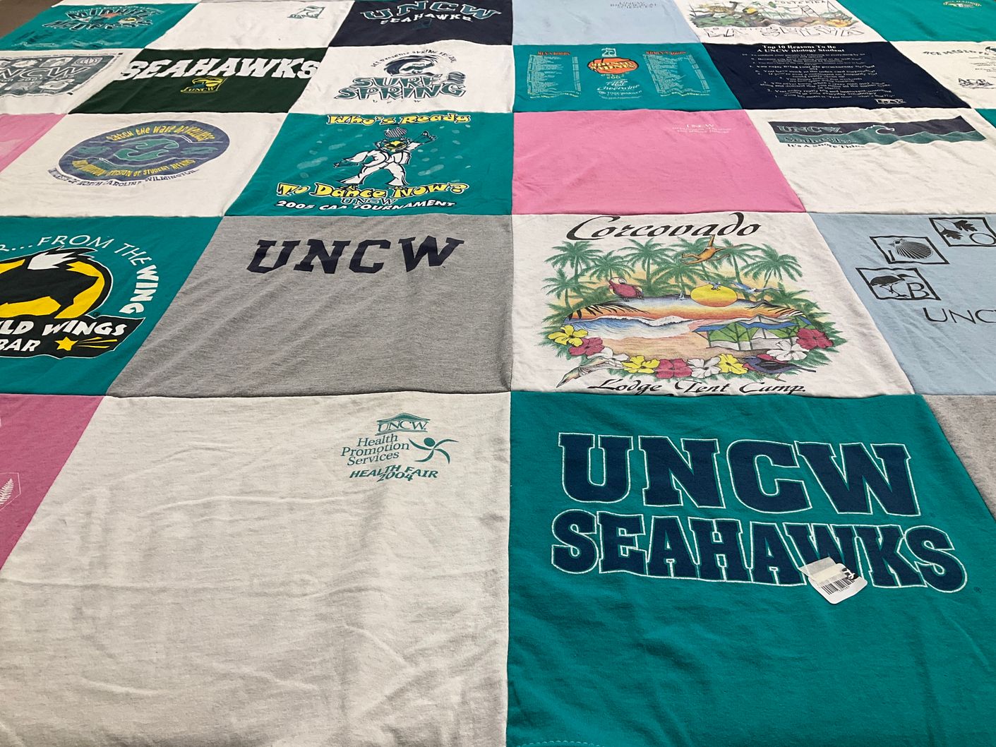 T-shirt quilt featuring uncw seahawks by Erika from NC
