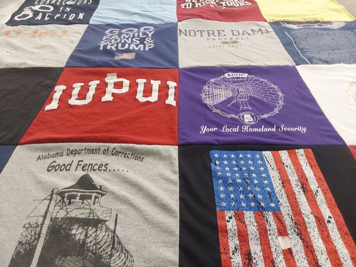 T-shirt quilt featuring notre dame football by Sheena from FL