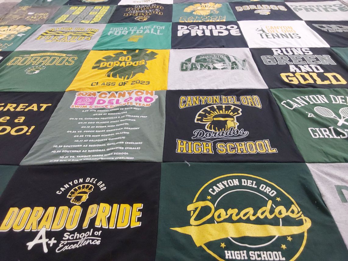 T-shirt quilt featuring canyon del oro high school by Jessica from AZ