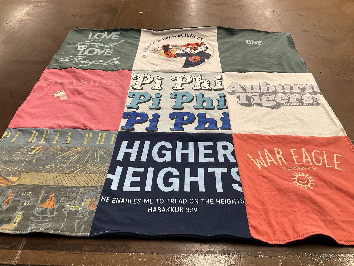 T-shirt quilt featuring auburn tigers by Lucie from AL
