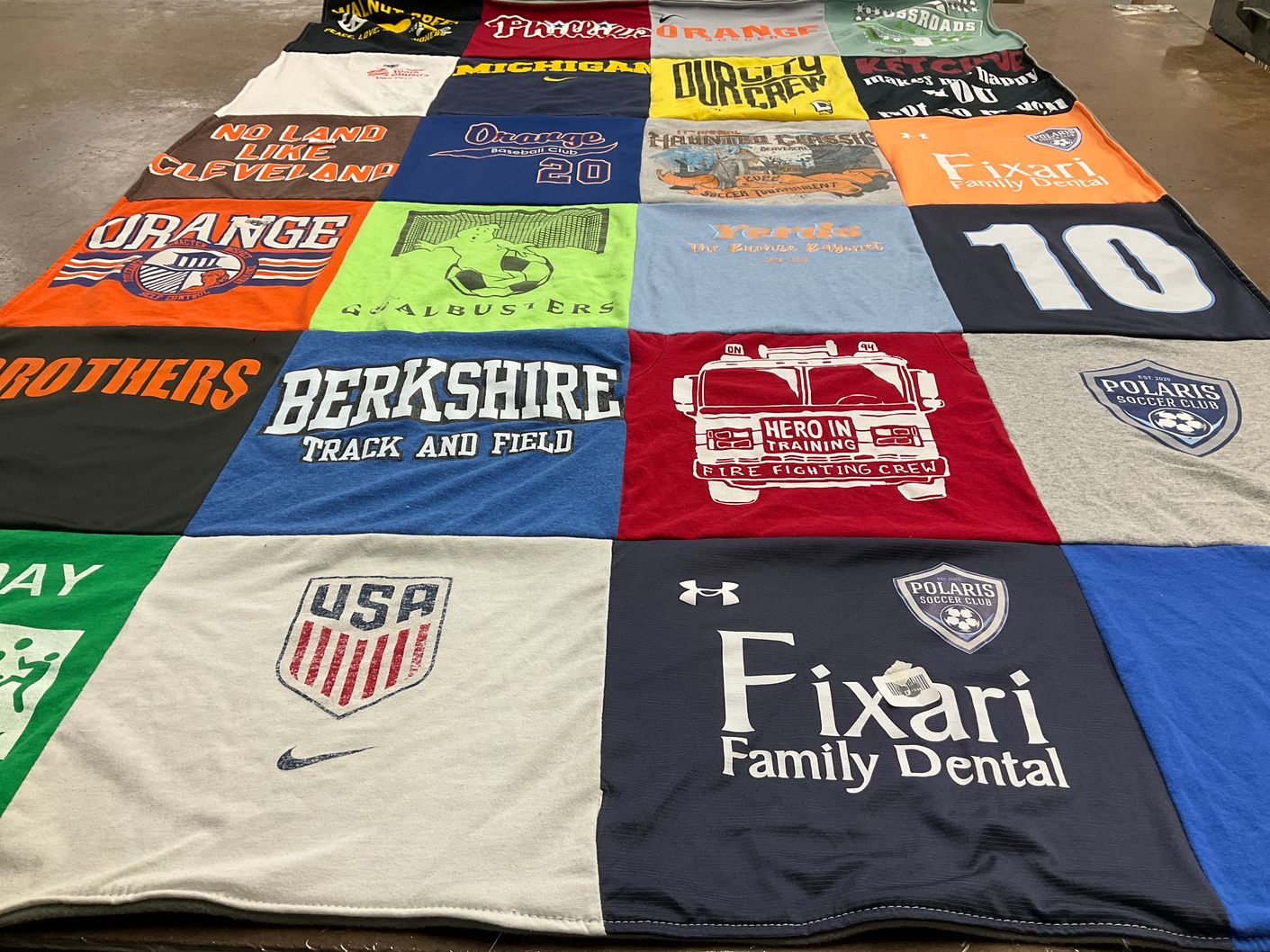 T-shirt quilt featuring polaris soccer club by Lindsey from OH