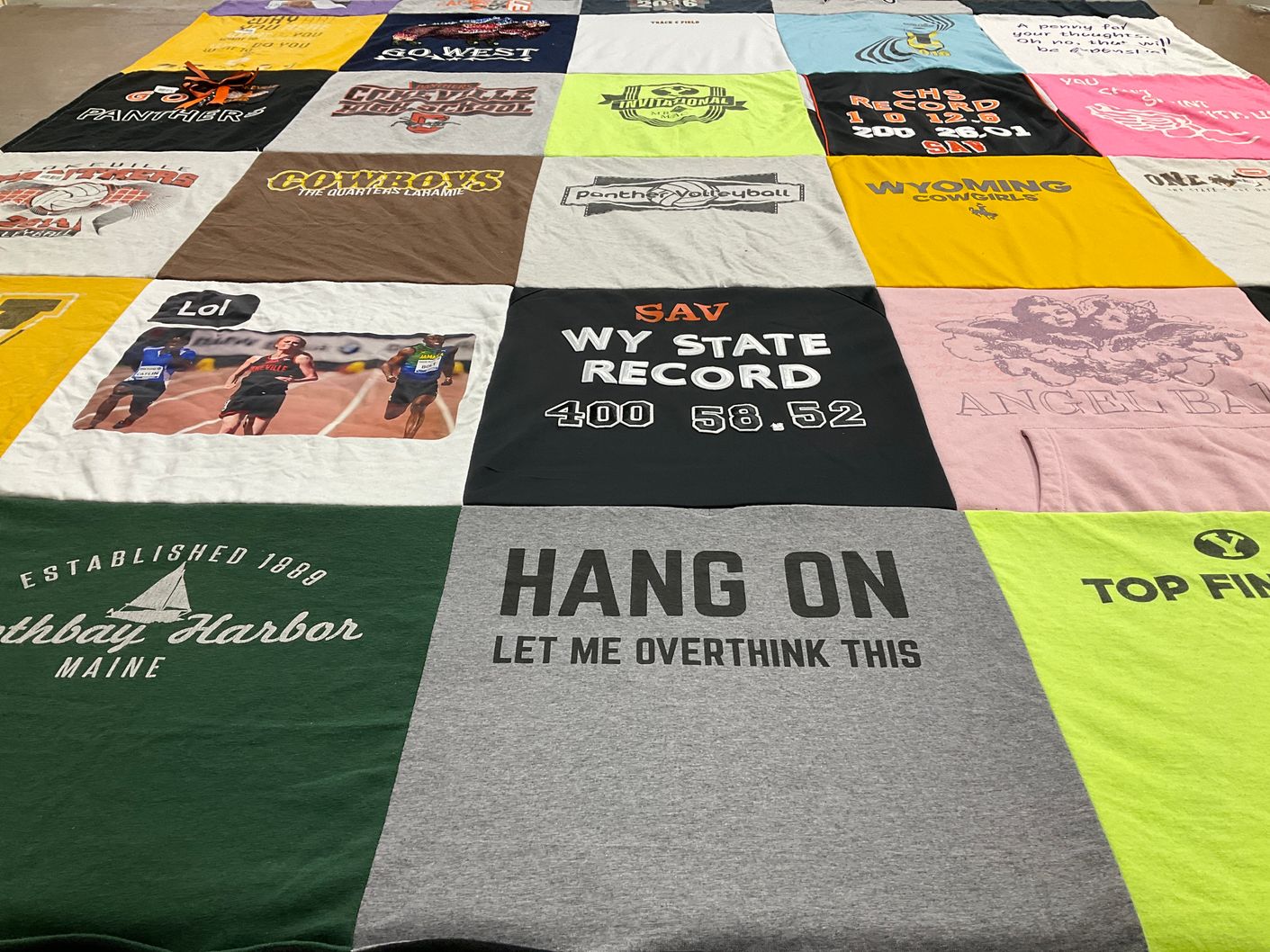 T-shirt quilt featuring cowboys by Vicky from UT