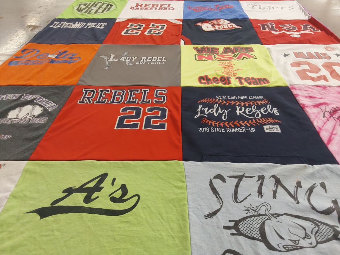 T-shirt quilt featuring lady rebels by Ashlie from MS
