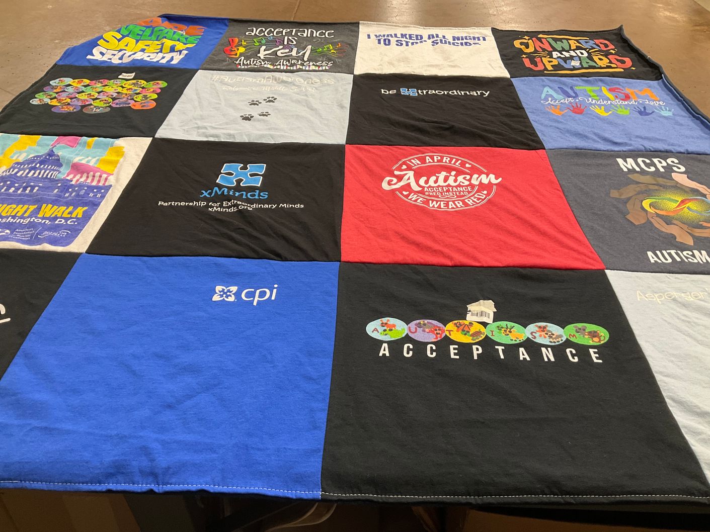 T-shirt quilt from montgomery county public schools by Jill from MD