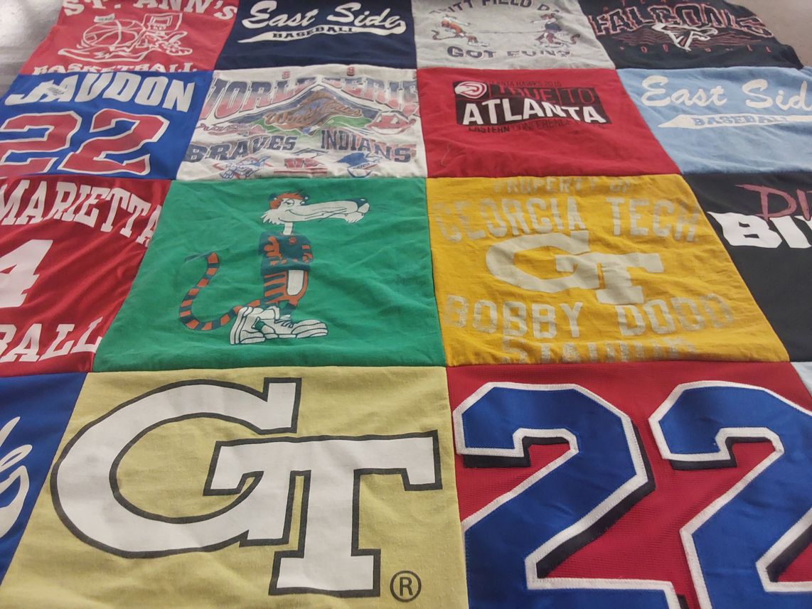 T-shirt quilt featuring atlanta falcons, braves by Timmy from GA