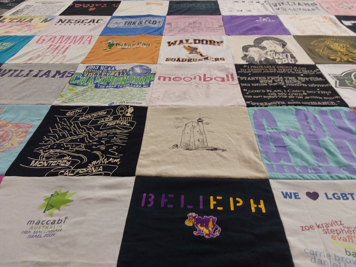 T-shirt quilt from williams college, waldorf university by Ivey from TX