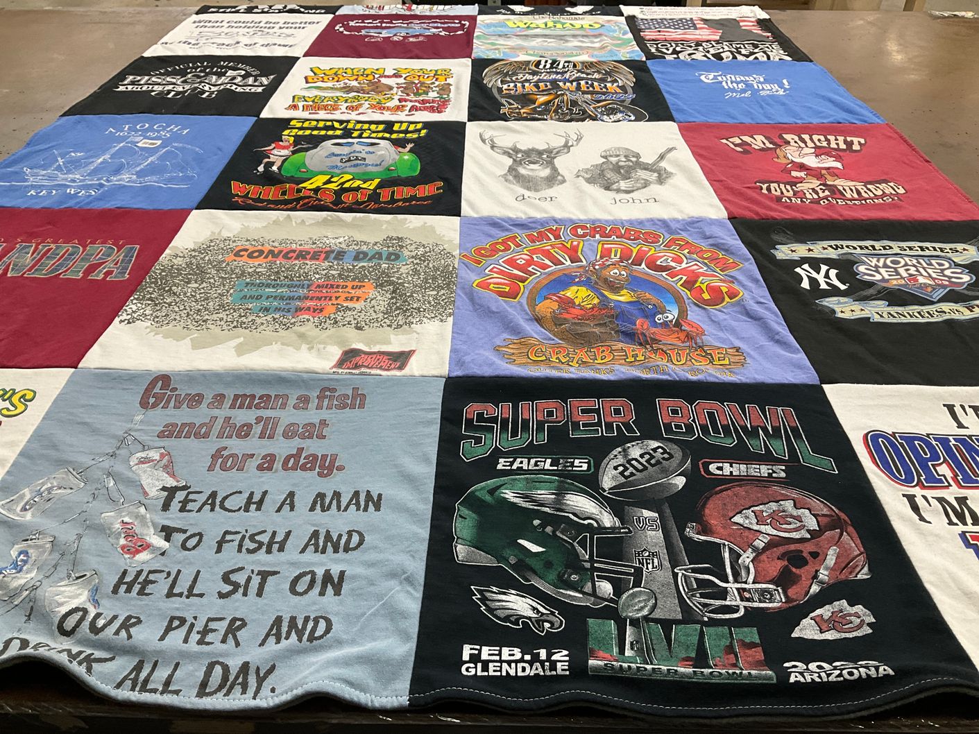 T-shirt quilt featuring eagles, chiefs by John from NJ