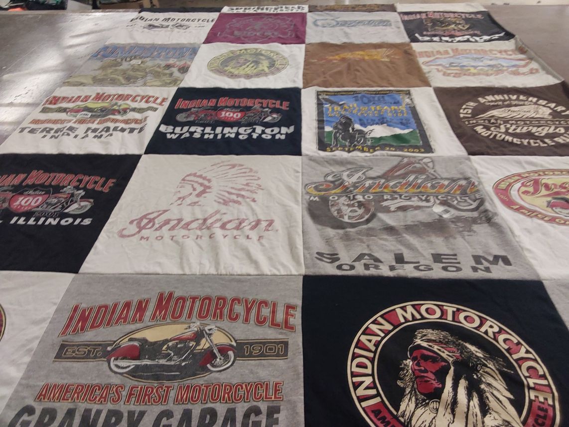 T-shirt quilt with motorcycles themes by Darren from IL