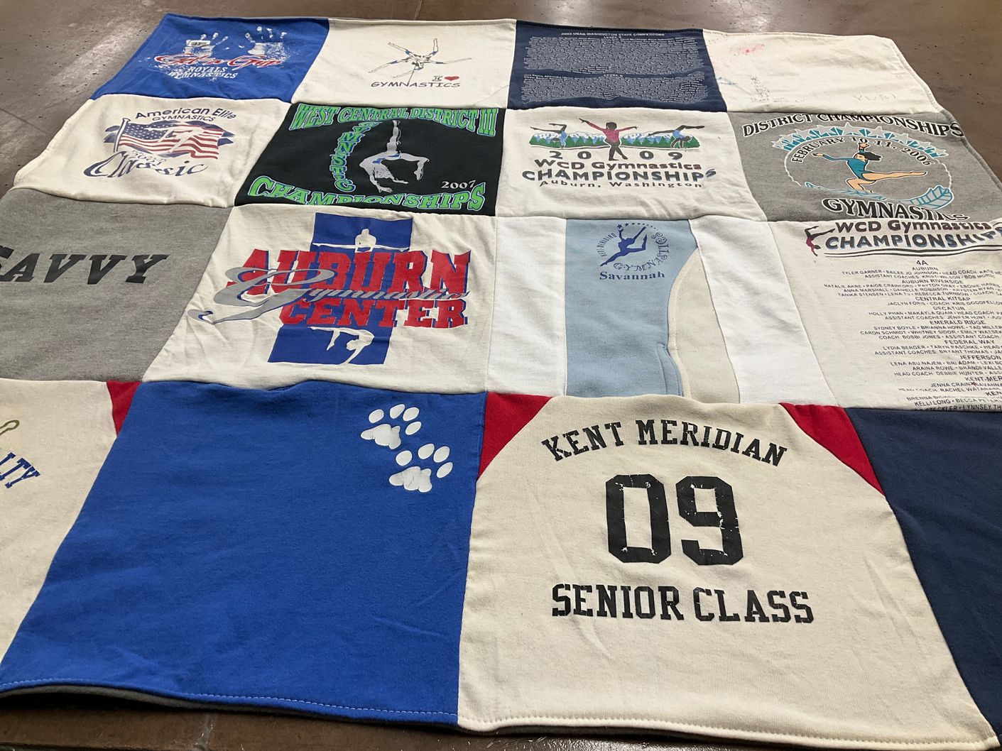 T-shirt quilt from kent meridian high school by Savannah from WA