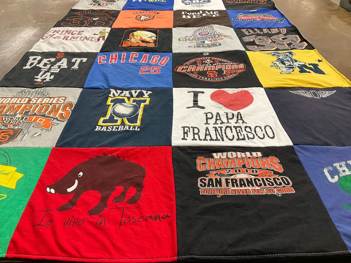 T-shirt quilt featuring san francisco giants by George from CA