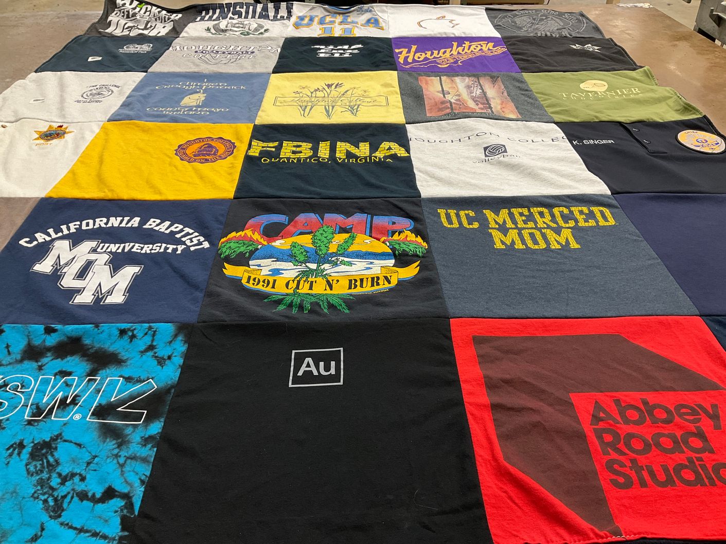T-shirt quilt from california baptist university, university of california merced by Kate from VT