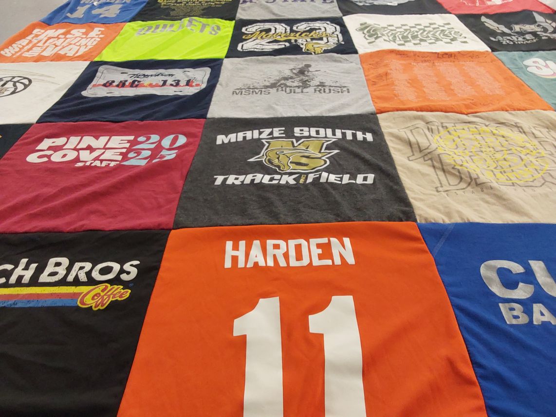 T-shirt quilt from maize south high school by Mandy from KS