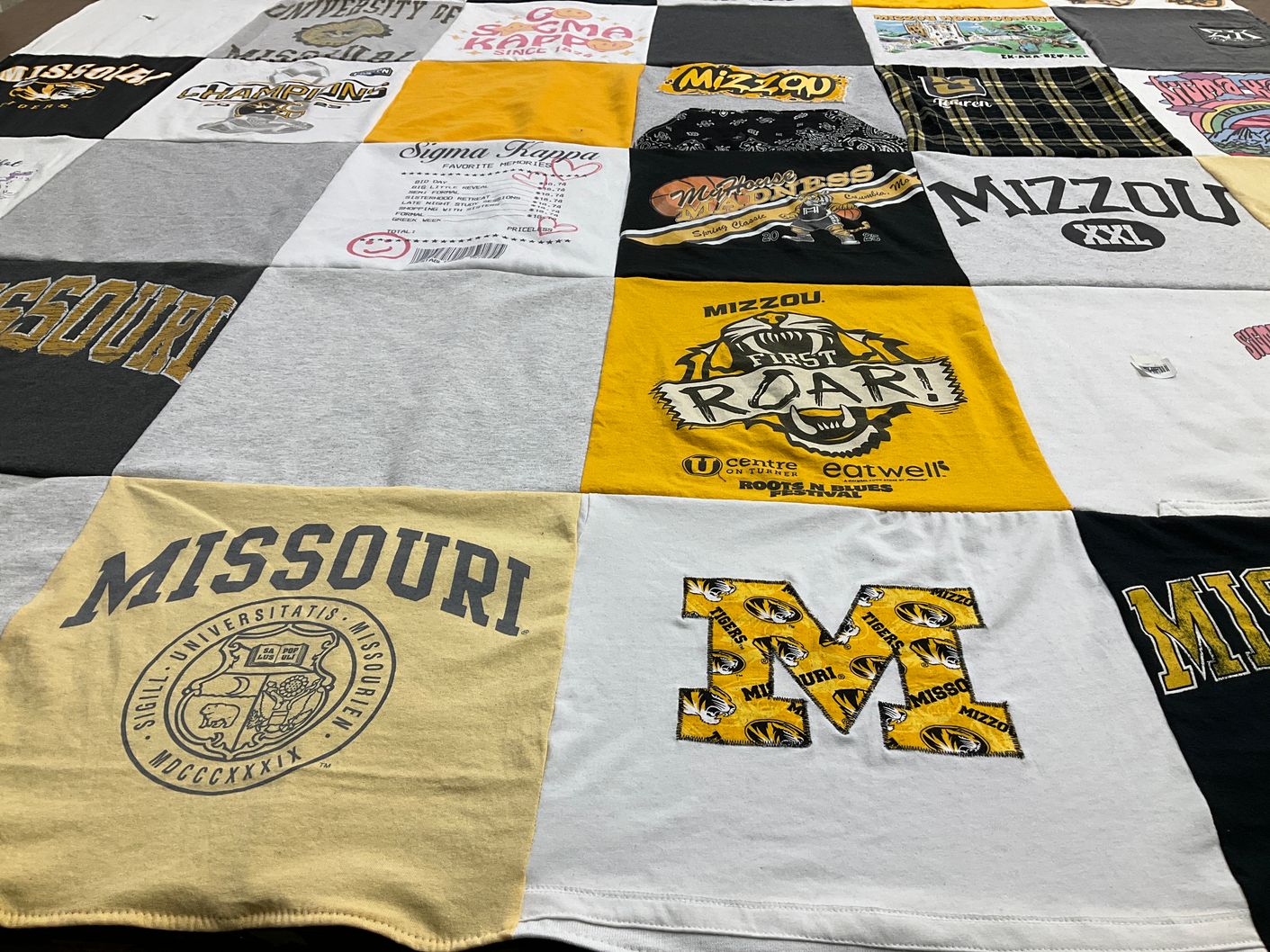 T-shirt quilt featuring missouri tigers by Jennifer from IL