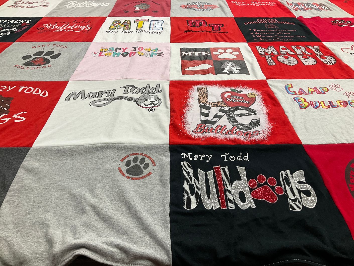 T-shirt quilt from mary todd elementary school by Sara from KY
