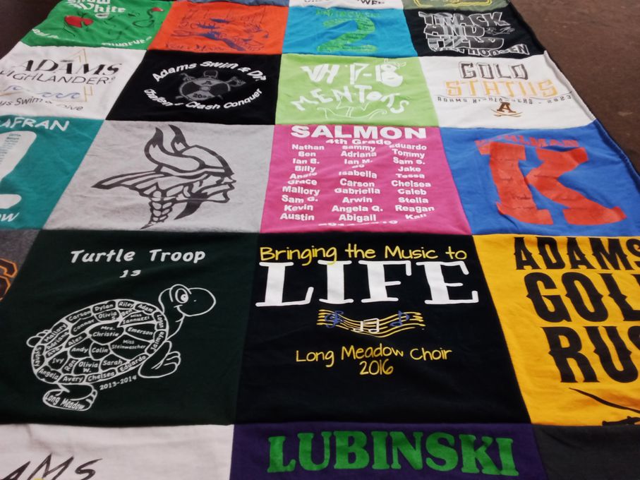 T-shirt quilt from adams high school by Cecilia from MI