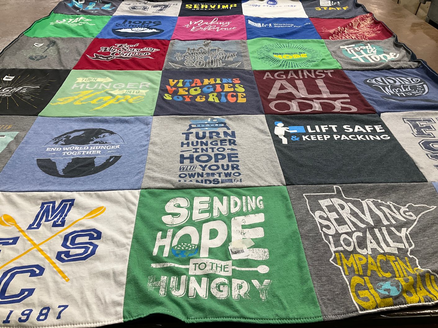 T-shirt quilt from minnesota state university, minnesota state college by Stacey from MN