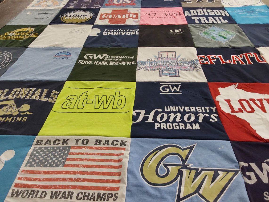 T-shirt quilt from george washington university by Gabriella from CA