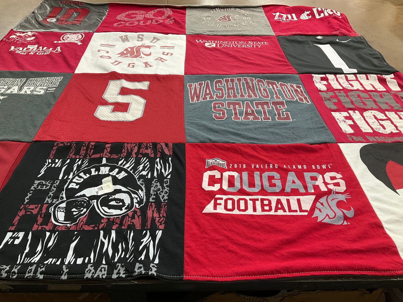 T-shirt quilt featuring washington state university cougars football by Savannah from WA