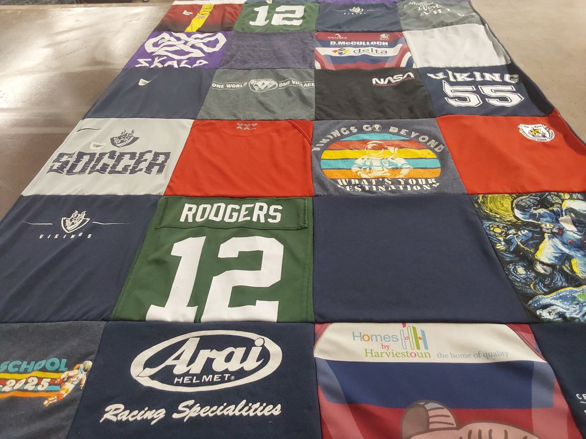T-shirt quilt featuring minnesota vikings by Christine from TX