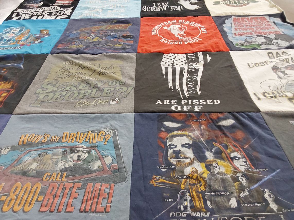 T-shirt quilt from amherstraw elementary school by Linda from NY