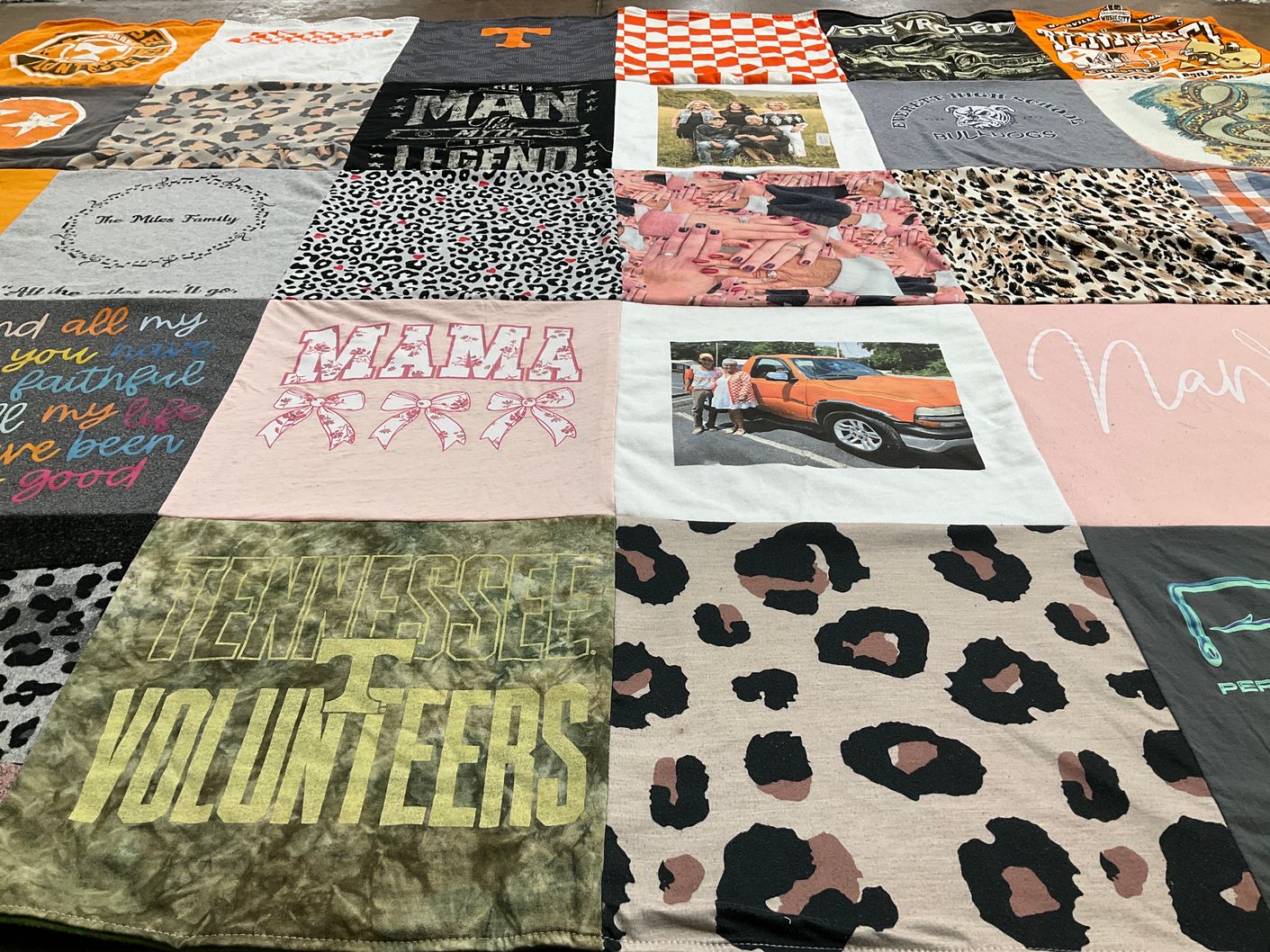 T-shirt quilt featuring tennessee volunteers by Amanda from TN