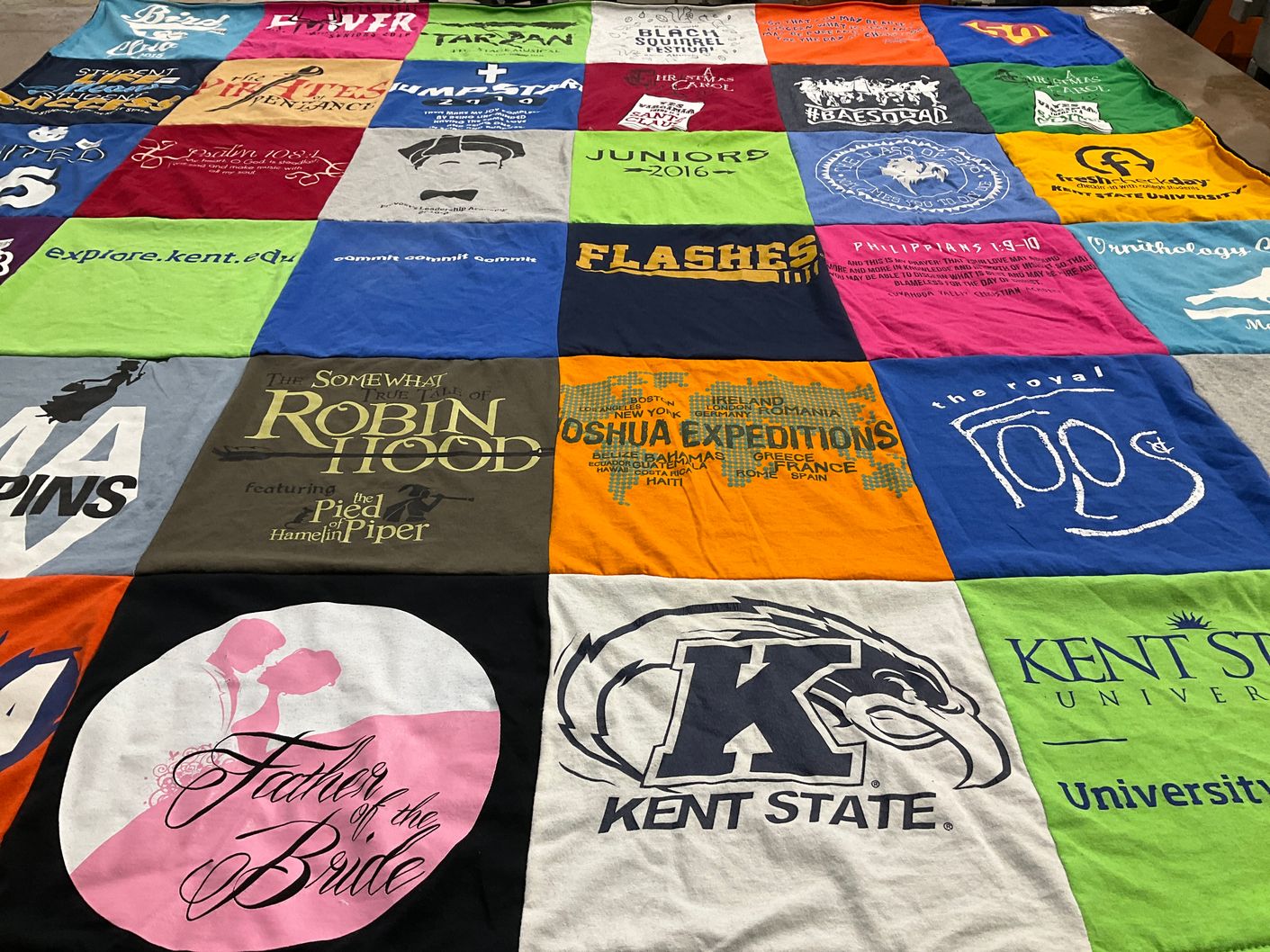 T-shirt quilt featuring flashes by James from OH