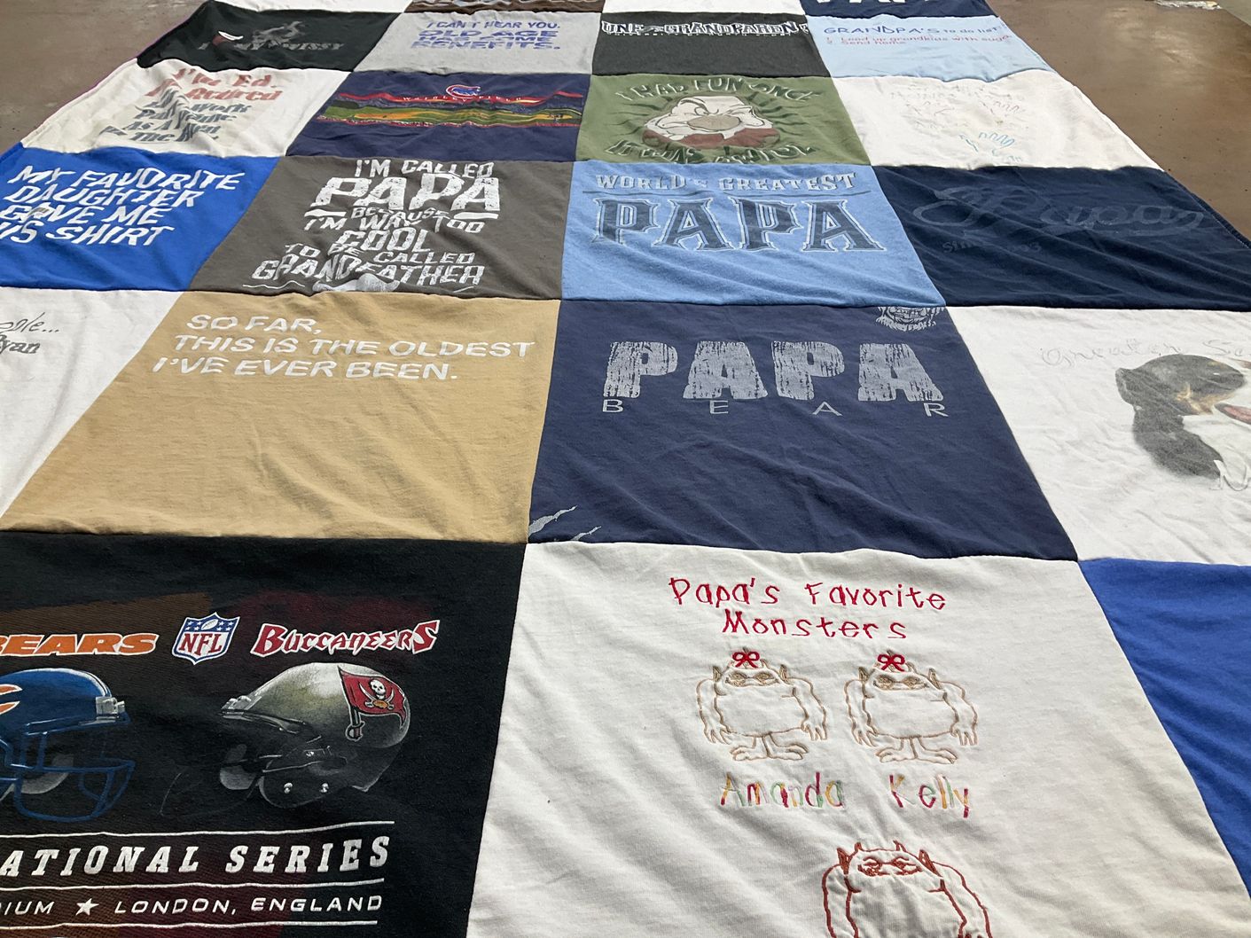T-shirt quilt featuring chicago bears, tampa bay buccaneers by Tabatha from FL