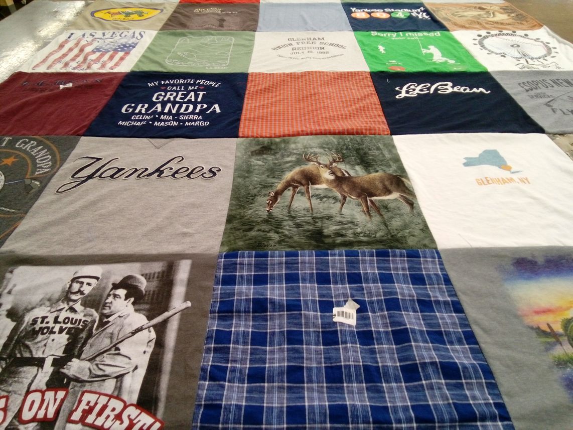 T-shirt quilt featuring new york yankees by Sonia from VA