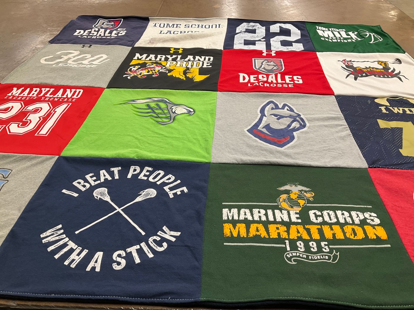 T-shirt quilt from desales university by Mary from MD