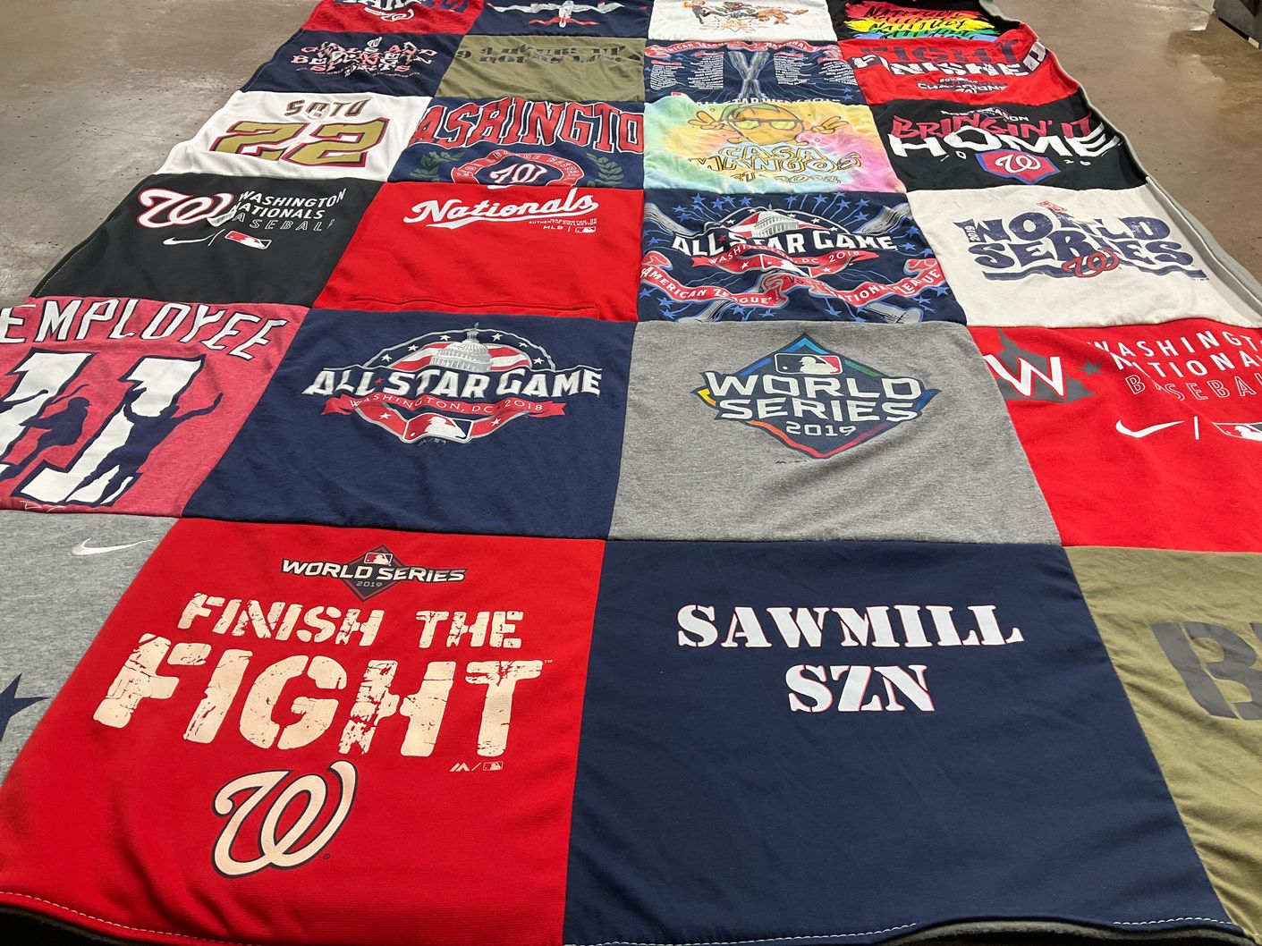 T-shirt quilt featuring washington nationals baseball by Lisa from IL