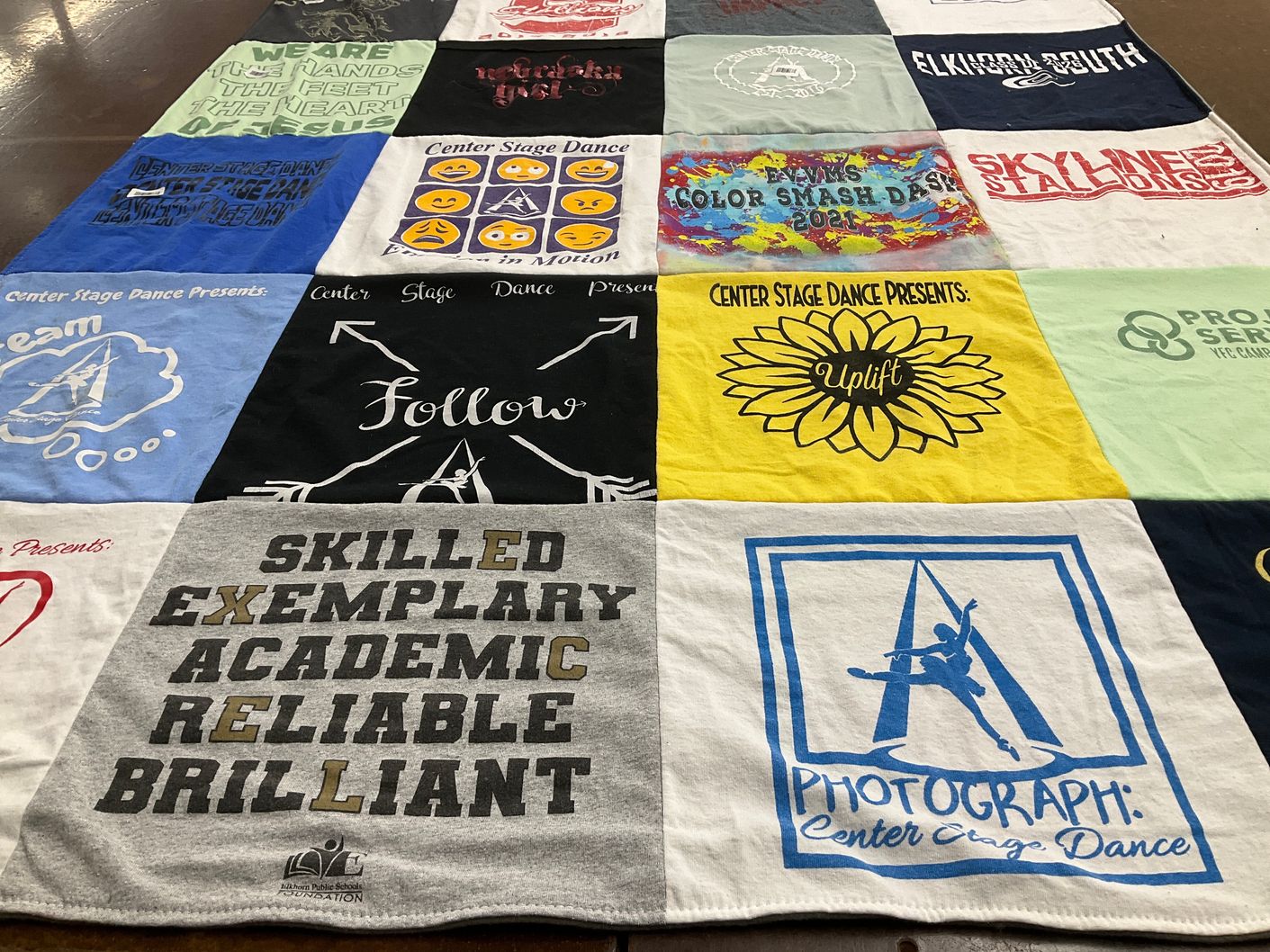 T-shirt quilt featuring skyline stallions by Jennifer from NE
