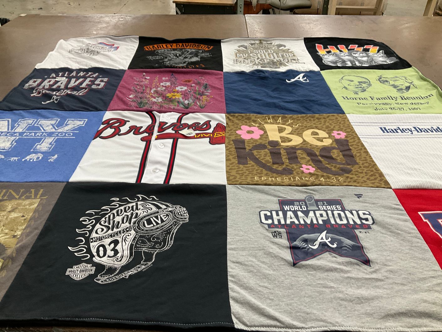 T-shirt quilt featuring atlanta braves baseball by Kelly from GA