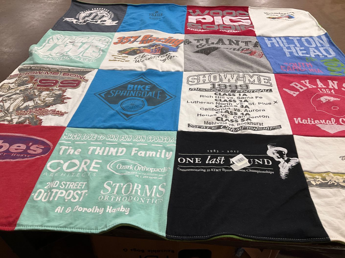 T-shirt quilt featuring rich hill football team, santa fe football team by Kathy from AR