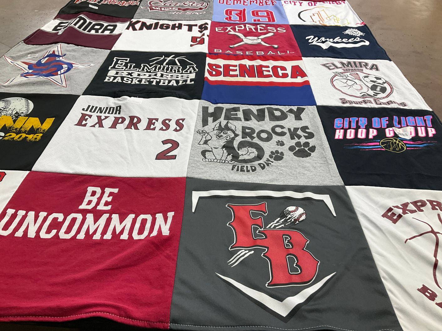 T-shirt quilt featuring elmira express baseball by Catherine from NY