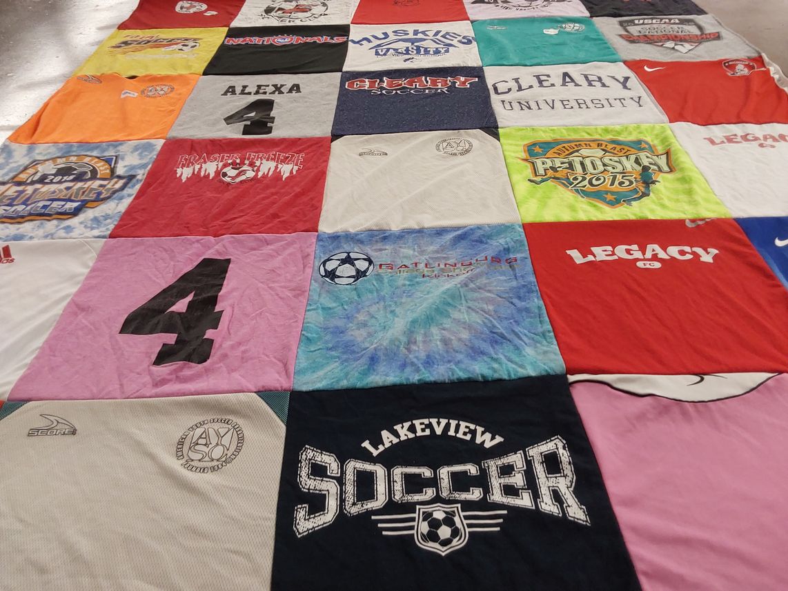 T-shirt quilt featuring lakeview soccer by Alexa from MI