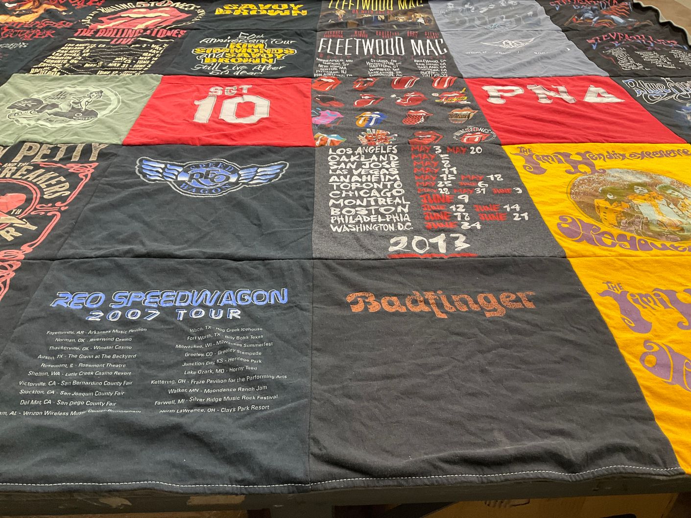 T-shirt quilt with music, concerts themes by RICHARD from IL