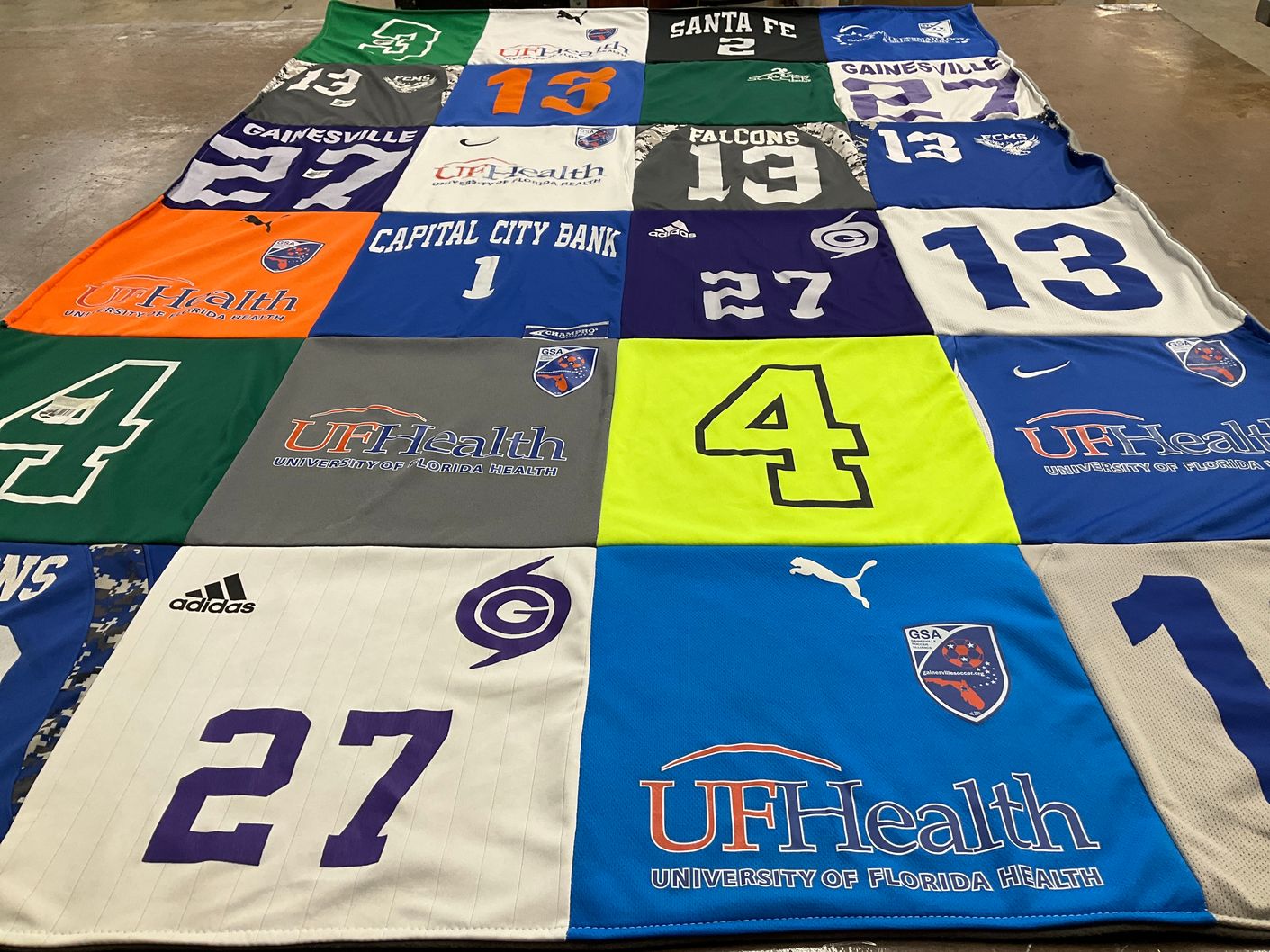 T-shirt quilt from santa fe college, university of florida by Teresa from GA