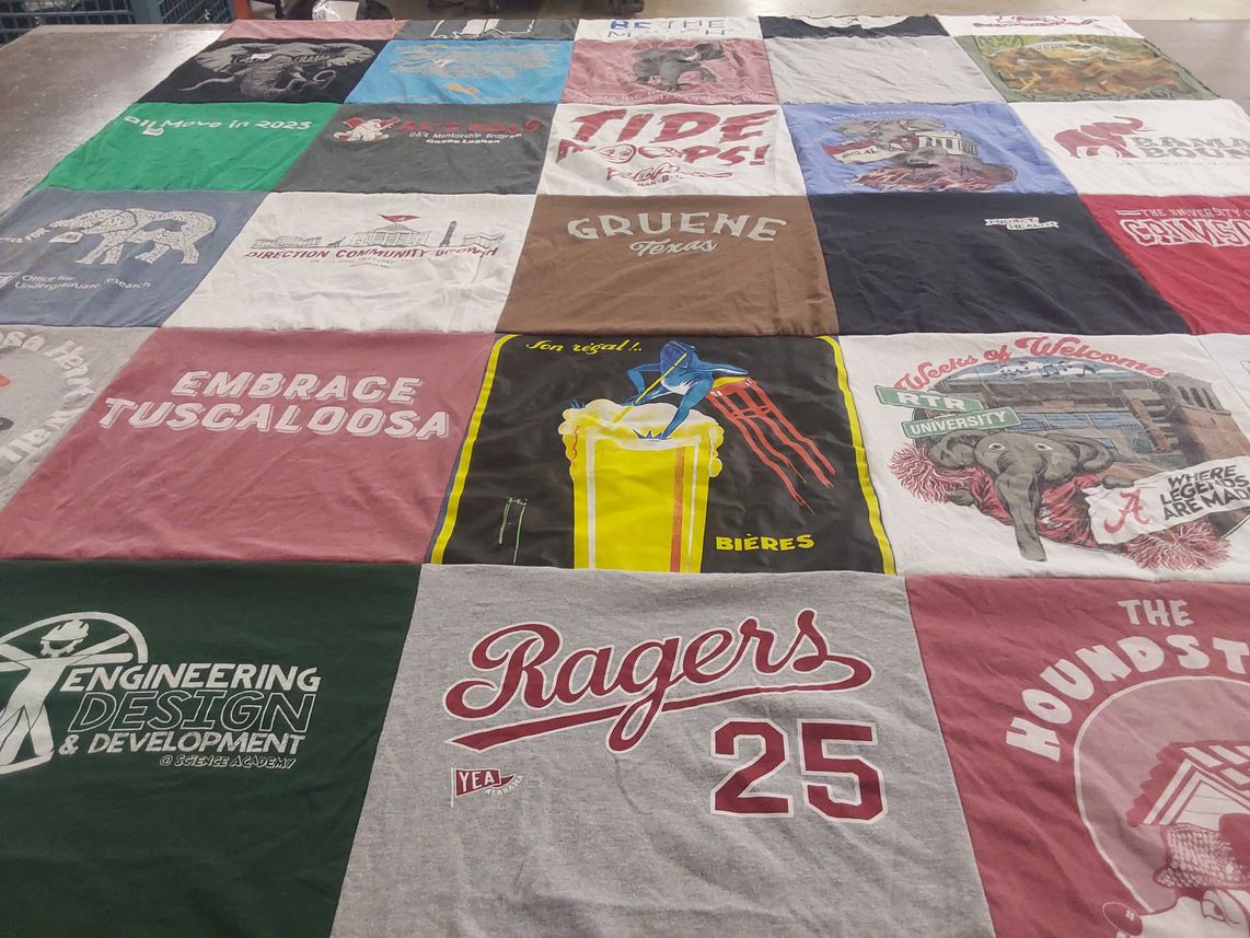 T-shirt quilt from university of alabama by Gretchen from TX