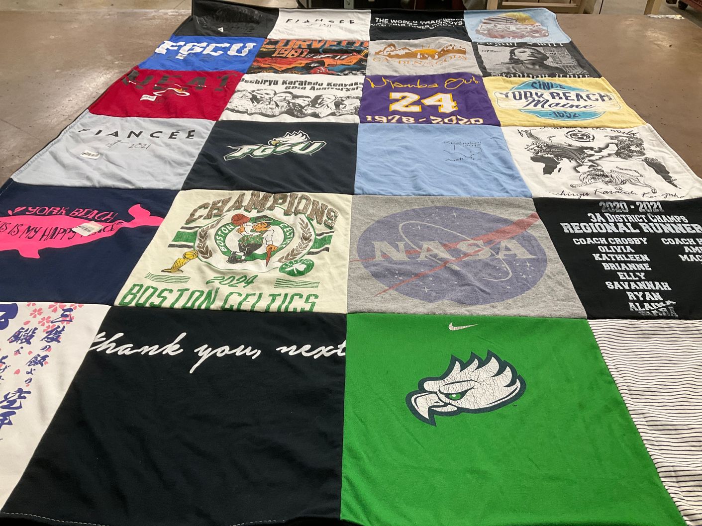 T-shirt quilt featuring boston celtics, florida gulf coast university by Taylor from FL