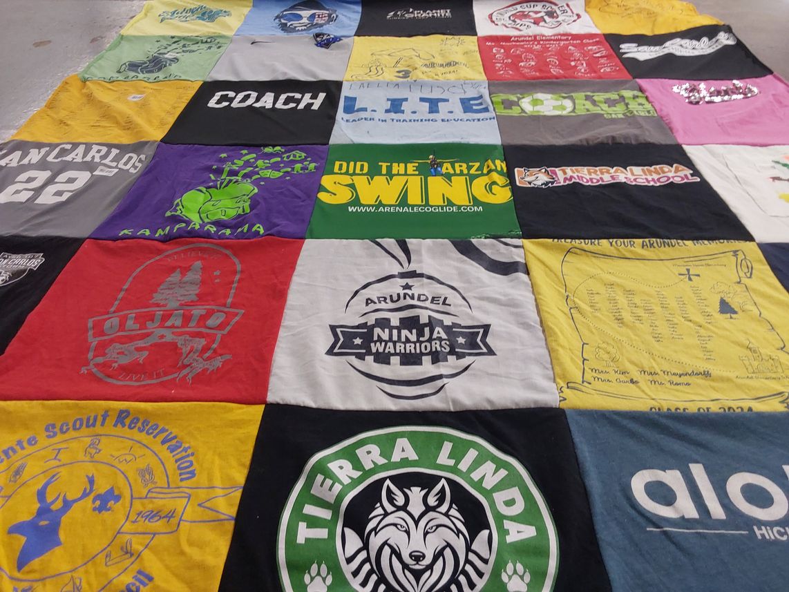 T-shirt quilt featuring arundel ninjas by Aaron from CA