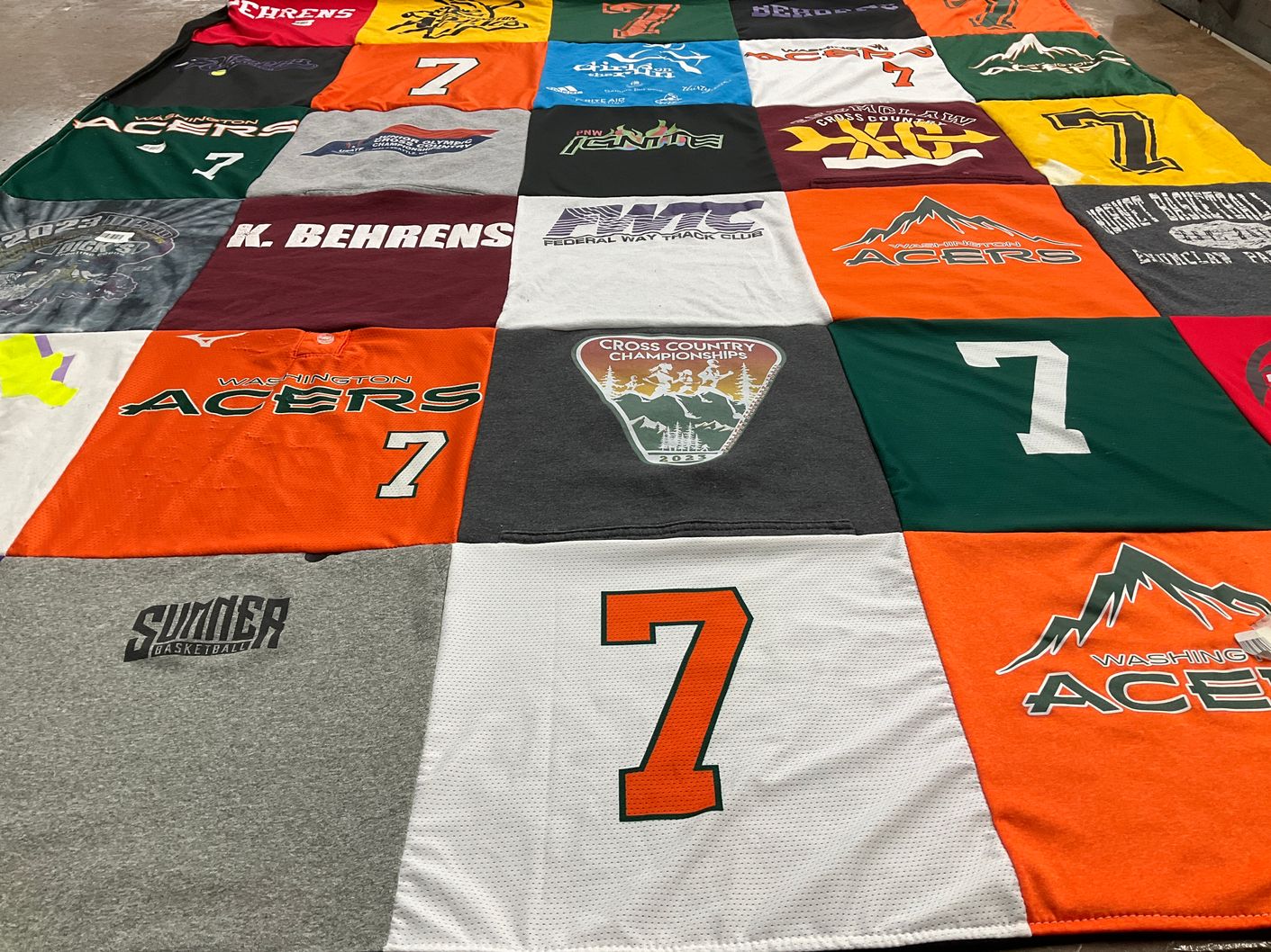 T-shirt quilt from washington acers by Shawna from WA