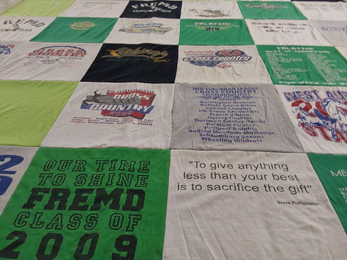 T-shirt quilt featuring fremd high school, west auburn high school by Kyle from IL