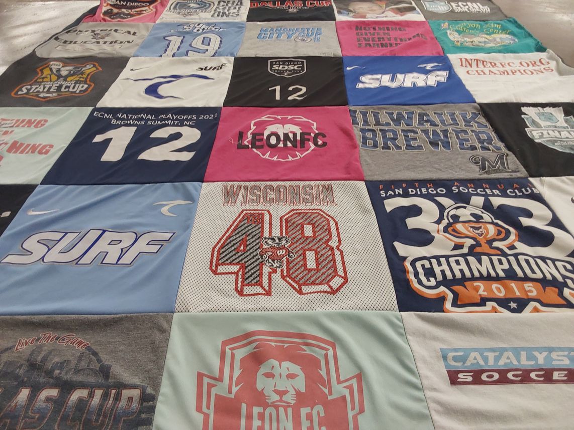 T-shirt quilt featuring leonfc, milwaukee brewers by Alicia from CA