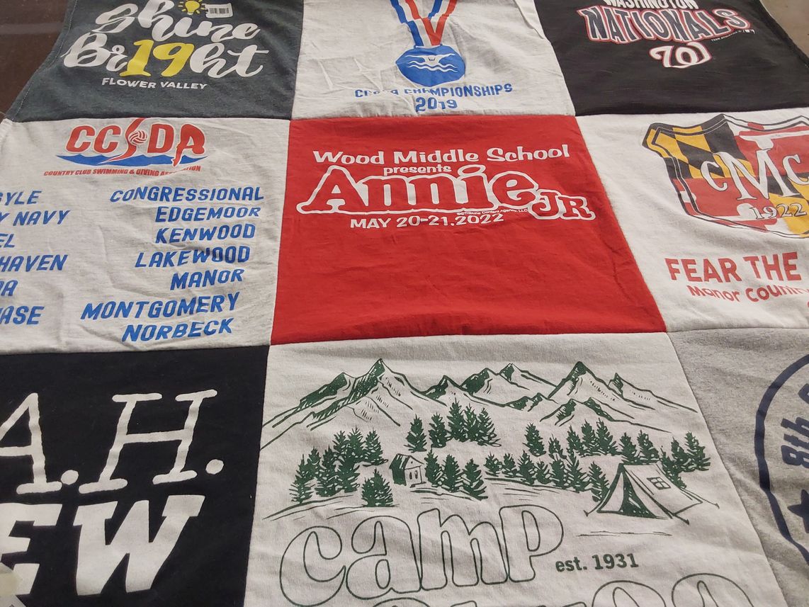 T-shirt quilt from wood middle school by Stacy from MD