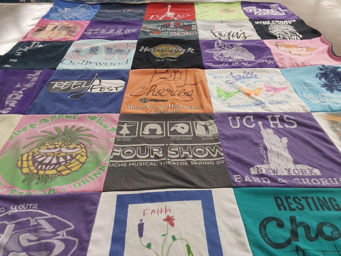 T-shirt quilt from union county high school by Sandy from GA