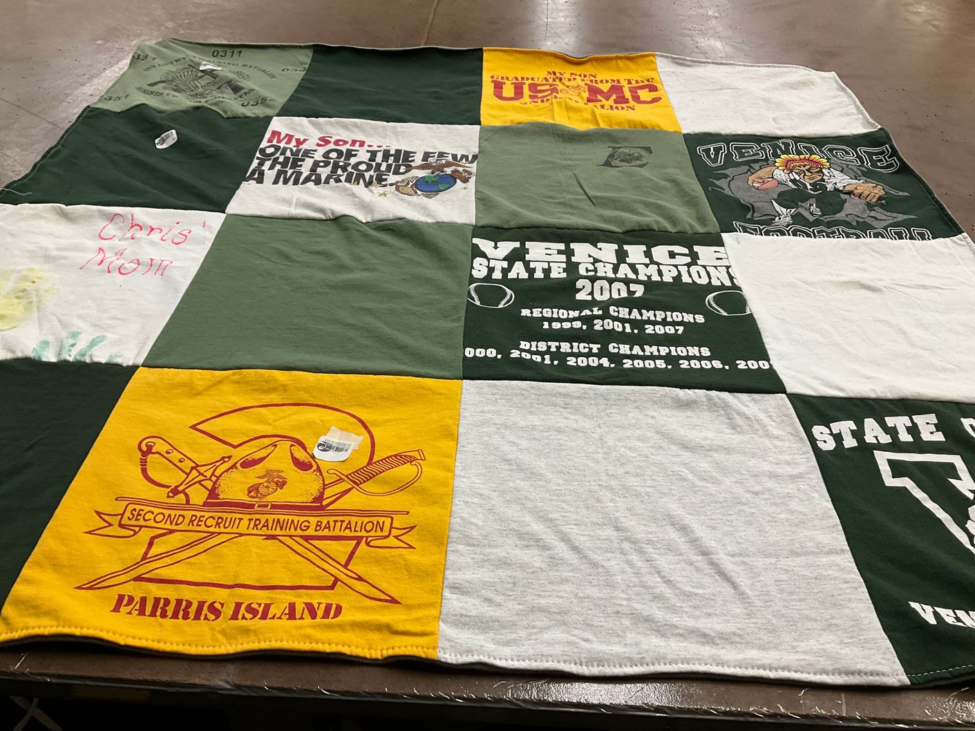T-shirt quilt from venice high school by Cindy from FL